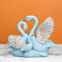 Swan Family Sculpture and Ceramic Decorative showpiece & Items for Room Decoration - Blue
